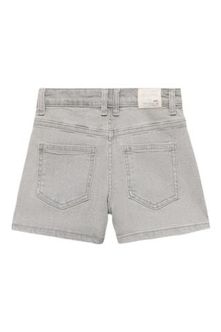 Short en jean droit - Gris