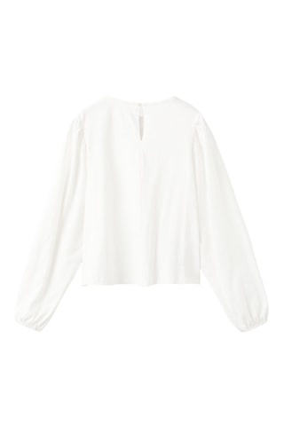 T-shirt brodé fleur - Blanc