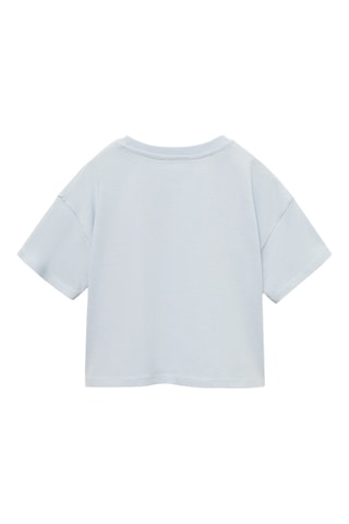 T-shirt détails brodés - Bleu céleste