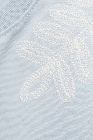 T-shirt détails brodés - Bleu céleste