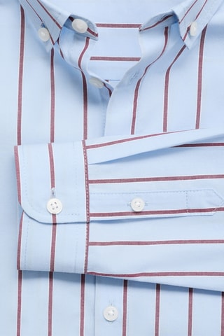 Chemise à rayures en coton - Bleu céleste