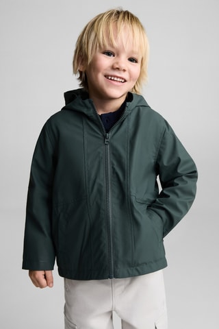 Anorak imperméable à capuche - Vert foncé