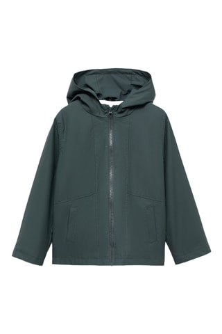 Anorak imperméable à capuche - Vert foncé
