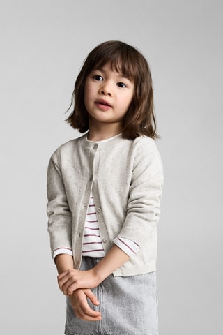 Cardigan maille boutons - Gris clair