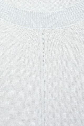 Pull-over en coton coutures décoratives - Bleu céleste