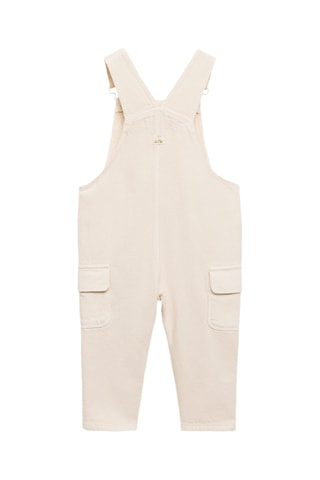 Salopette longue en jean poche - Écru