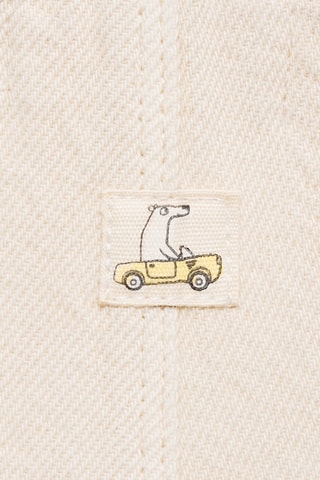 Salopette longue en jean poche - Écru