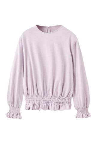 T-shirt détails froncés - Violet clair