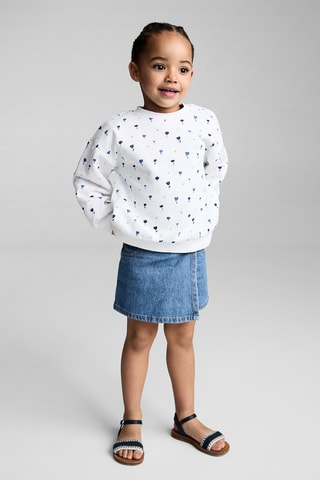 Sweat-shirt coton imprimé - Blanc