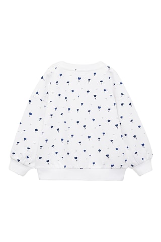 Sweat-shirt coton imprimé - Blanc