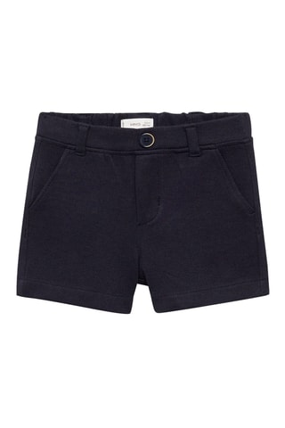 Bermuda piqué de coton - Bleu marine