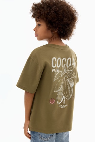 T-shirt imprimé manches courtes - Vert olive