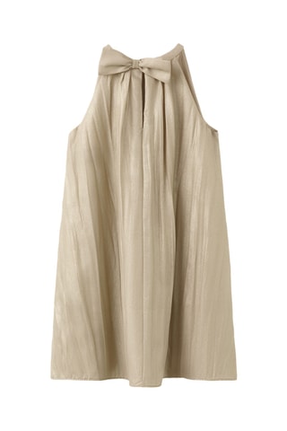 Robe métallisée noeud - Doré