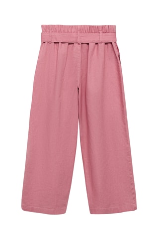 Pantalon lin ceinture - Rose