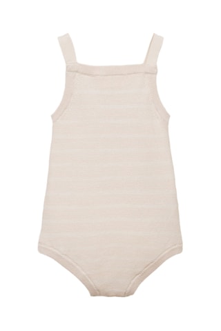 Barboteuse maille rayures - Rose clair