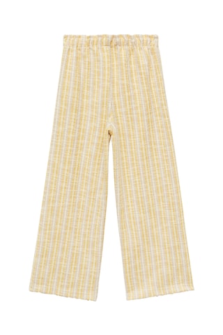 Pantalon texturé rayures - Jaune