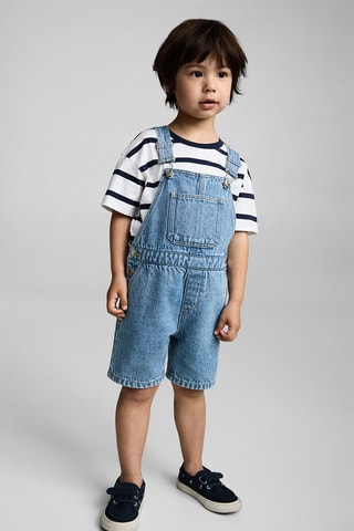 Salopette courte denim - Bleu