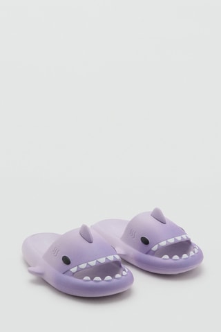 Tongs à motif requin - Violet clair