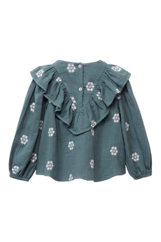 Blouse imprimée à volants - Vert