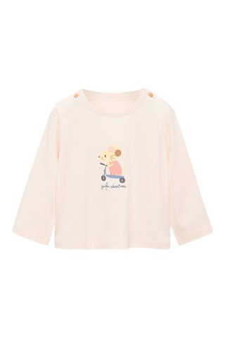 T-shirt 100 % coton motif - Rose clair