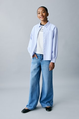 Chemise à rayures en coton - Bleu