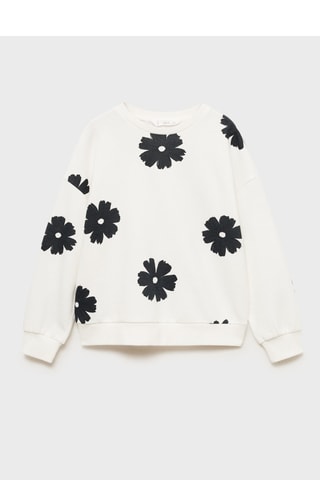 Sweat-shirt imprimé à fleurs - Blanc