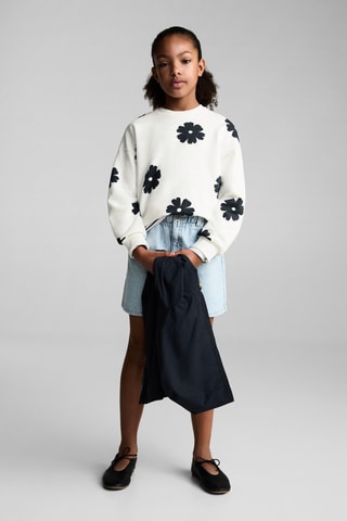 Sweat-shirt imprimé à fleurs - Blanc