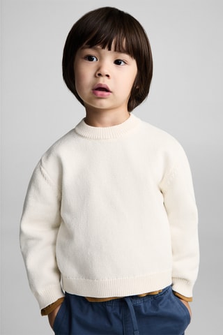 Pull-over maille coton - Écru