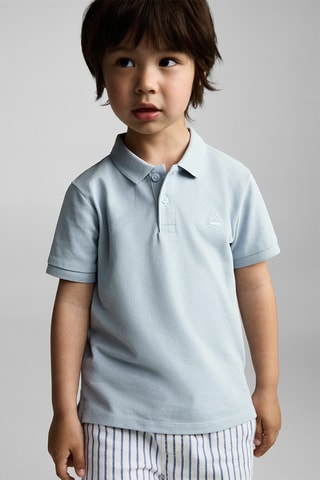 Polo maille manches courtes - Bleu céleste