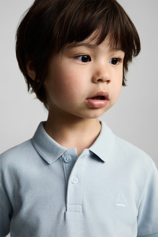 Polo maille manches courtes - Bleu céleste