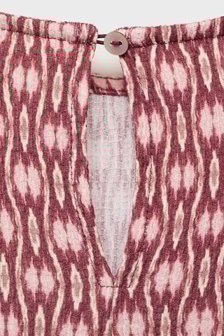 Robe froncée imprimée - Rouge