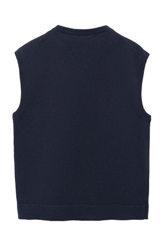 Gilet maille col V - Bleu marine