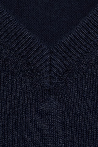 Gilet maille col V - Bleu marine