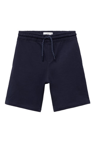 Bermuda coton cordon - Bleu marine