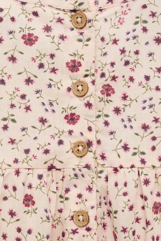 Blouse en imprimé fleuri volants - Rose