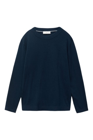 Pull-over basique coton - Bleu marine