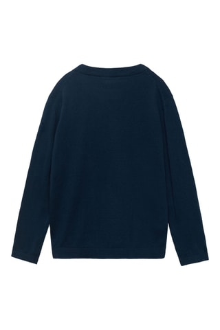 Pull-over basique coton - Bleu marine