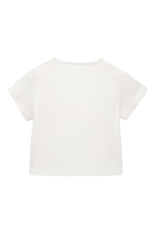T-shirt coton motif en relief - Blanc
