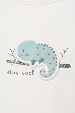 T-shirt coton motif en relief - Blanc