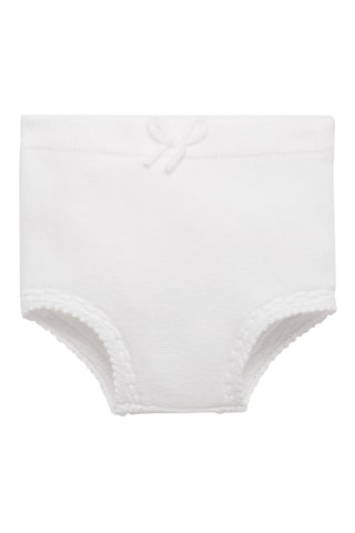 Short en maille coton - Blanc