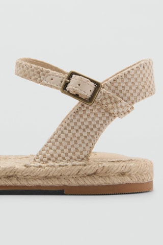 Espadrilles à brides à fleurs - Marron