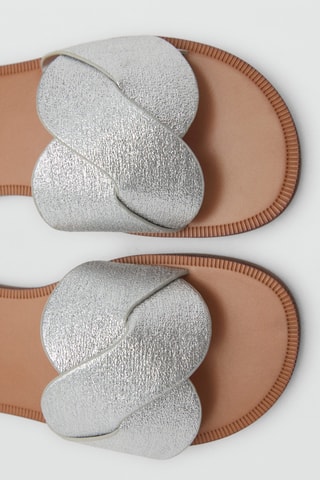 Sandales métallisées entrelacées - Argenté