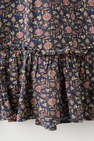 Robe imprimée à volants - Bleu marine