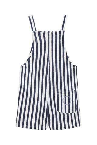Salopette courte rayures - Bleu marine