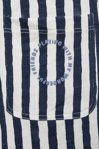 Salopette courte rayures - Bleu marine