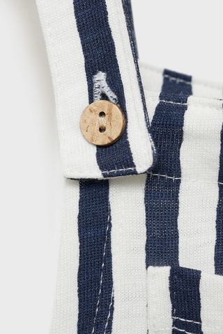 Salopette courte rayures - Bleu marine