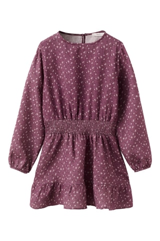 Robe fleurie froncée - Rouge