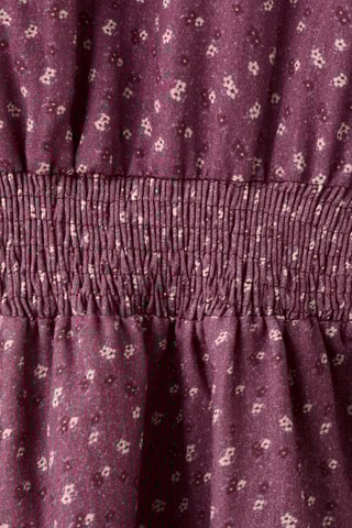 Robe fleurie froncée - Rouge