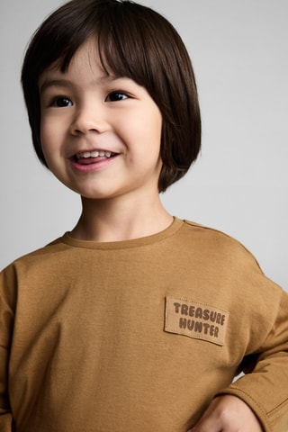 T-shirt à empiècement drapeau - Ocre