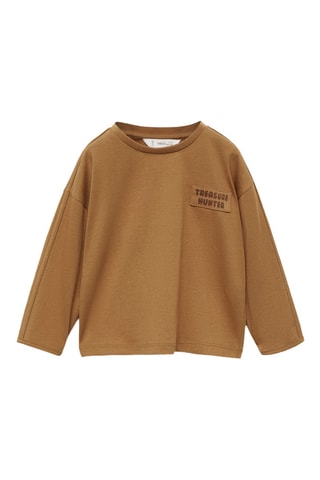 T-shirt à empiècement drapeau - Ocre